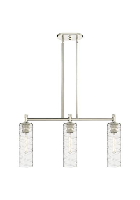 INNOVATIONS 434-3I-PN-G434-12DE Crown Point 3 30.5 inch Island Lighting Polished Nickel INNOVATIONS 434-3I-PN-G434-12DE Crown Point 3 30.5 inch Island Lighting Polished Nickel
