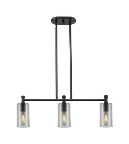 INNOVATIONS 434-3I-BK-G434-7SM Crown Point 3 30.5 inch Island Lighting Matte Black