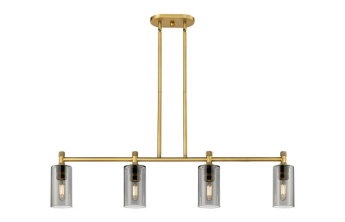 INNOVATIONS 434-4I-BB-G434-7SM Crown Point 4 43.75 inch Island Lighting Brushed Brass