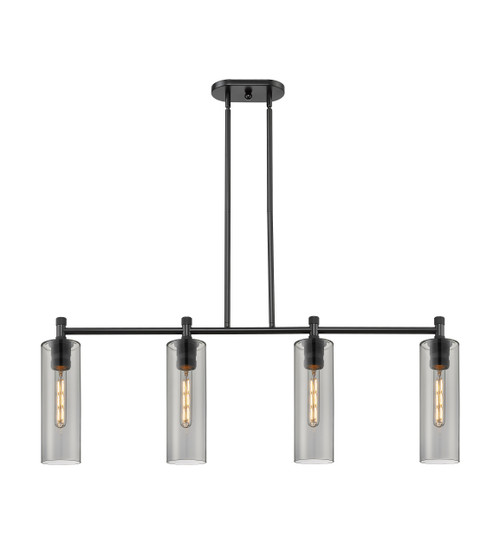 INNOVATIONS 434-4I-BK-G434-12SM Crown Point 4 43.75 inch Island Lighting Matte Black INNOVATIONS 434-4I-BK-G434-12SM Crown Point 4 43.75 inch Island Lighting Matte Black