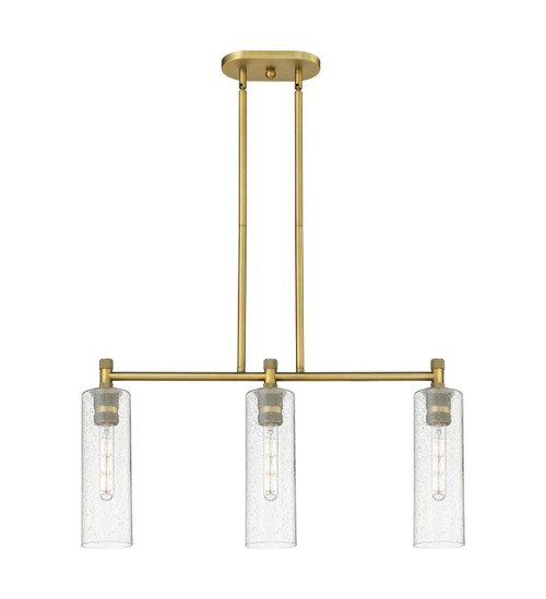 INNOVATIONS 434-3I-BB-G434-12SDY Crown Point 3 30.5 inch Island Lighting Brushed Brass