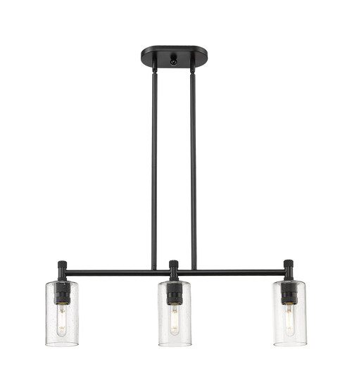 INNOVATIONS 434-3I-BK-G434-7SDY Crown Point 3 30.5 inch Island Lighting Matte Black