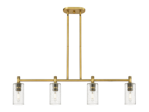 INNOVATIONS 434-4I-BB-G434-7SDY Crown Point 4 43.75 inch Island Lighting Brushed Brass INNOVATIONS 434-4I-BB-G434-7SDY Crown Point 4 43.75 inch Island Lighting Brushed Brass