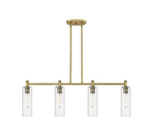 INNOVATIONS 434-4I-BB-G434-12SDY Crown Point 4 43.75 inch Island Lighting Brushed Brass
