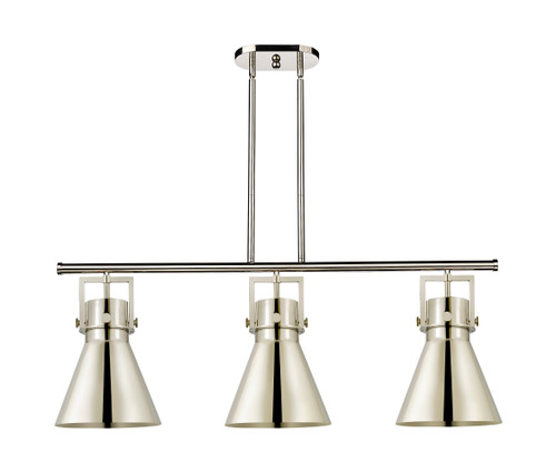 INNOVATIONS 411-3I-PN-M411-10PN Newton Cone 3 42 inch Island Lighting Polished Nickel