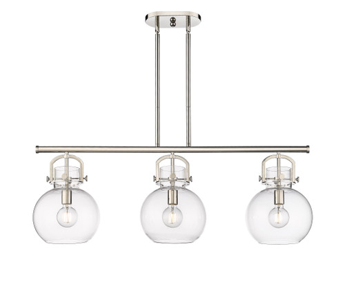INNOVATIONS 410-3I-PN-G410-10CL Newton Sphere 3 41.5 inch Island Lighting Polished Nickel INNOVATIONS 410-3I-PN-G410-10CL Newton Sphere 3 41.5 inch Island Lighting Polished Nickel