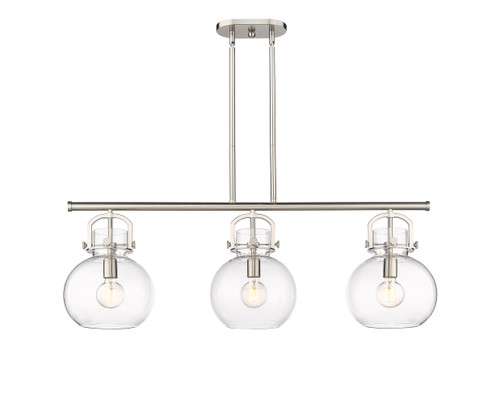 INNOVATIONS 410-3I-SN-G410-10CL Newton Sphere 3 41.5 inch Island Lighting Satin Nickel