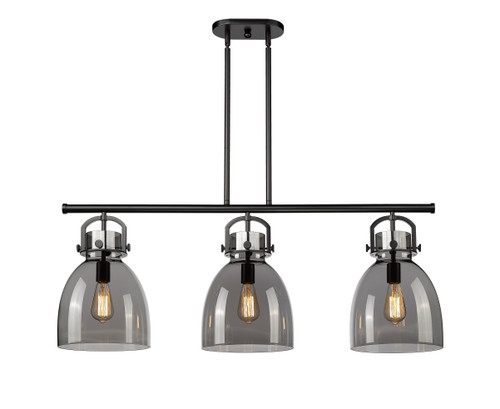 INNOVATIONS 410-3I-BK-G412-10SM Newton Bell 3 41.5 inch Island Lighting Matte Black