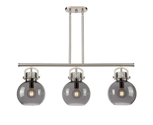 INNOVATIONS 410-3I-SN-G410-10SM Newton Sphere 3 41.5 inch Island Lighting Satin Nickel