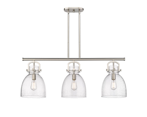 INNOVATIONS 410-3I-SN-G412-10SDY Newton Bell 3 41.5 inch Island Lighting Satin Nickel