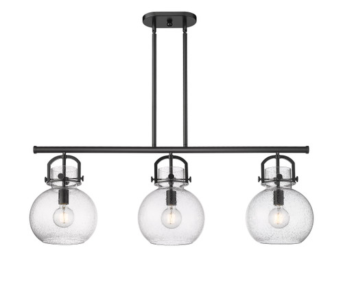 INNOVATIONS 410-3I-BK-G410-10SDY Newton Sphere 3 41.5 inch Island Lighting Matte Black