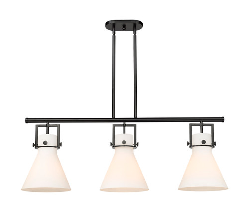 INNOVATIONS 411-3I-BK-G411-10WH Newton Cone 3 41.5 inch Island Lighting Matte Black INNOVATIONS 411-3I-BK-G411-10WH Newton Cone 3 41.5 inch Island Lighting Matte Black