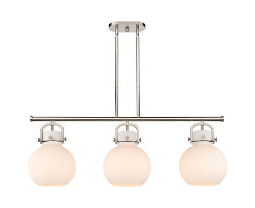 INNOVATIONS 410-3I-SN-G410-10WH Newton Sphere 3 41.5 inch Island Lighting Satin Nickel