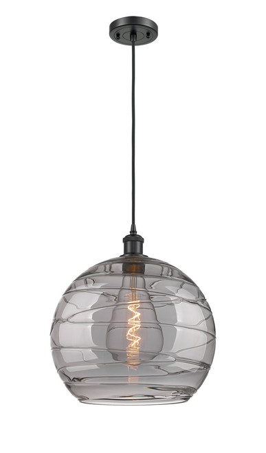 INNOVATIONS 516-1P-BK-G1213-14SM Deco Swirl 1 Light 13.75 inch Pendant Matte Black