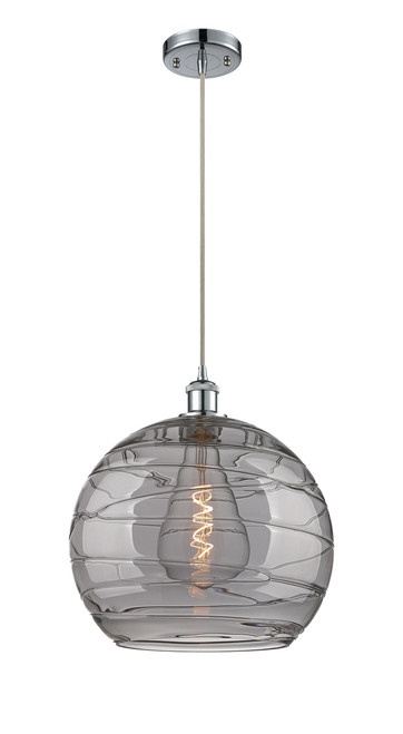 INNOVATIONS 516-1P-PC-G1213-14SM Deco Swirl 1 Light 13.75 inch Pendant Polished Chrome