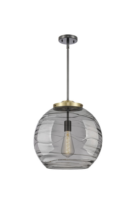 INNOVATIONS 221-1S-BAB-G1213-16SM Deco Swirl 1 Light 15.75 inch Pendant Black Antique Brass