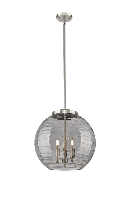 INNOVATIONS 221-3S-SN-G1213-16SM Deco Swirl 3 Light 15.75 inch Pendant Brushed Satin Nickel