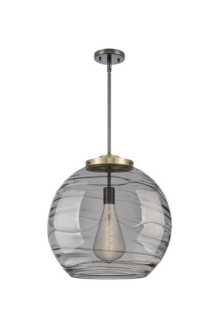 INNOVATIONS 221-1S-BAB-G1213-18SM Deco Swirl 1 Light 17.875 inch Pendant Black Antique Brass