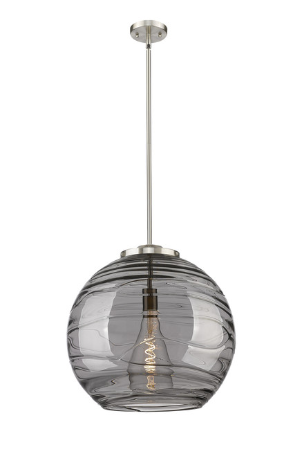 INNOVATIONS 221-1S-SN-G1213-18SM Deco Swirl 1 Light 17.875 inch Pendant Brushed Satin Nickel