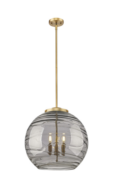 INNOVATIONS 221-3S-BB-G1213-18SM Deco Swirl 3 Light 17.875 inch Pendant Brushed Brass