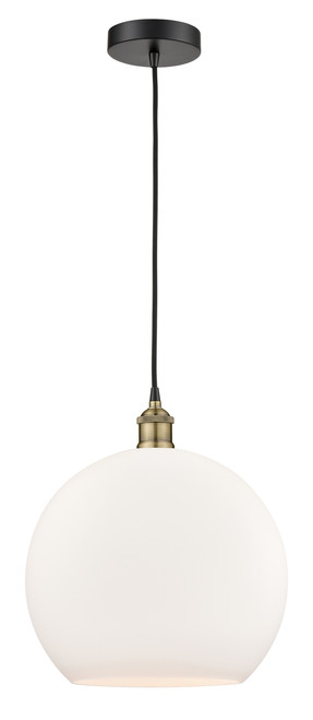 INNOVATIONS 616-1P-BAB-G121-14 Athens 1 13.75 inch Pendant Black Antique Brass