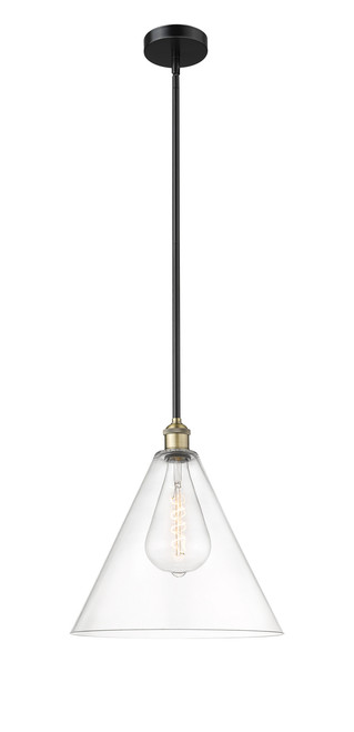 INNOVATIONS 616-1S-BAB-GBC-162 Edison Cone 1 16 inch Pendant Black Antique Brass