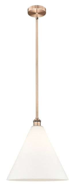 INNOVATIONS 616-1S-AC-GBC-161 Edison Cone 1 Light 16 inch Pendant Antique Copper