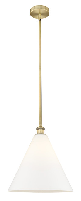 INNOVATIONS 616-1S-BB-GBC-161 Edison Cone 1 Light 16 inch Pendant Brushed Brass