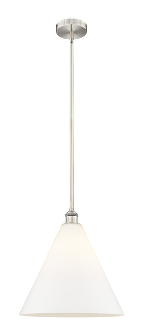 INNOVATIONS 616-1S-SN-GBC-161 Edison Cone 1 Light 16 inch Pendant Brushed Satin Nickel