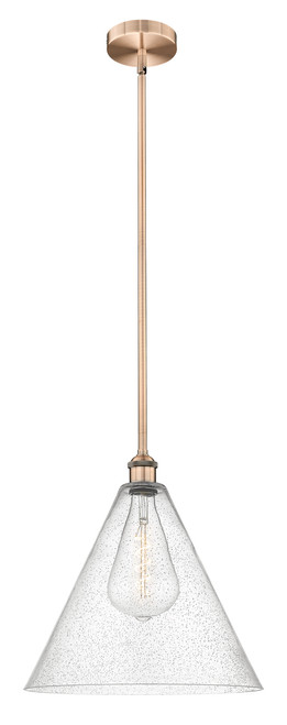 INNOVATIONS 616-1S-AC-GBC-164 Edison Cone 1 Light 16 inch Pendant Antique Copper