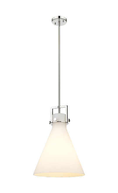 INNOVATIONS 411-1SL-PN-G411-14WH Newton Cone 1 14 inch Pendant Polished Nickel