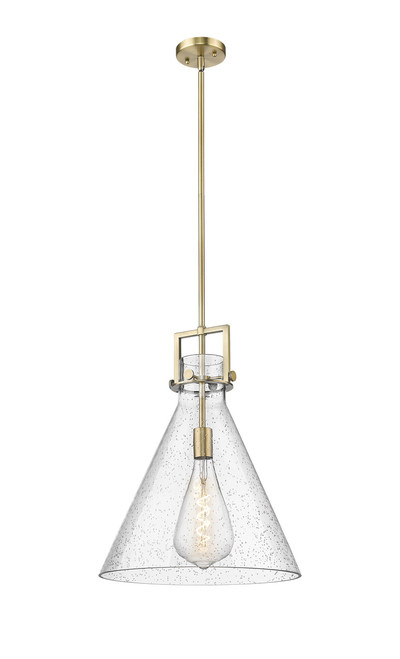 INNOVATIONS 411-1SL-BB-G411-16SDY Newton Cone 1 16 inch Pendant Brushed Brass