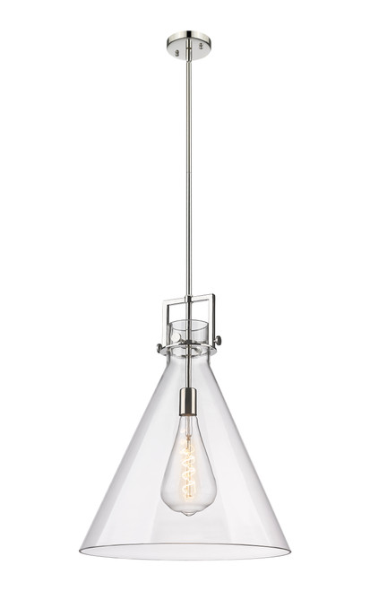 INNOVATIONS 411-1SL-PN-G411-18CL Newton Cone 1 18 inch Pendant Polished Nickel