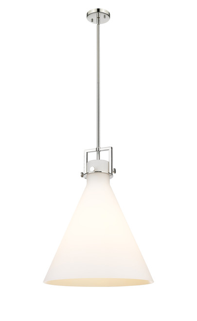 INNOVATIONS 411-1SL-PN-G411-18WH Newton Cone 1 18 inch Pendant Polished Nickel