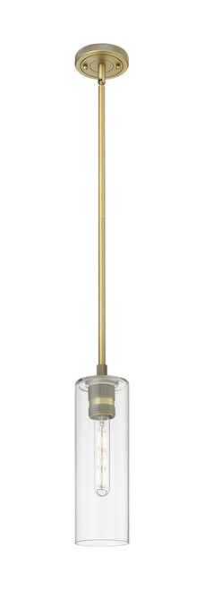 INNOVATIONS 434-1S-BB-G434-12CL Crown Point 1 4.5 inch Pendant Brushed Brass