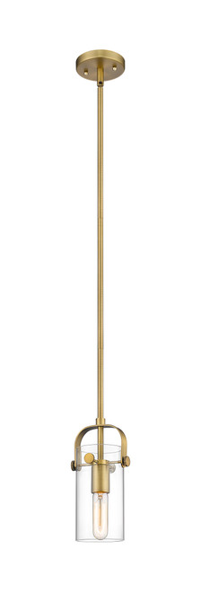 INNOVATIONS 423-1S-BB-G423-7CL Pilaster II Cylinder 1 5 inch Pendant Brushed Brass
