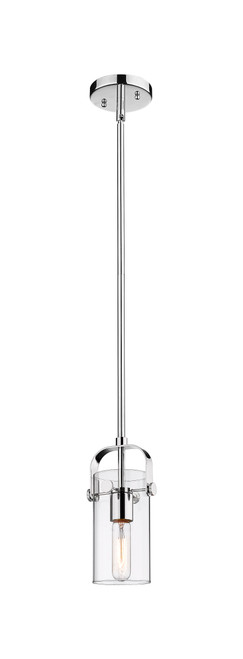 INNOVATIONS 423-1S-PC-G423-7CL Pilaster II Cylinder 1 5 inch Pendant Polished Chrome