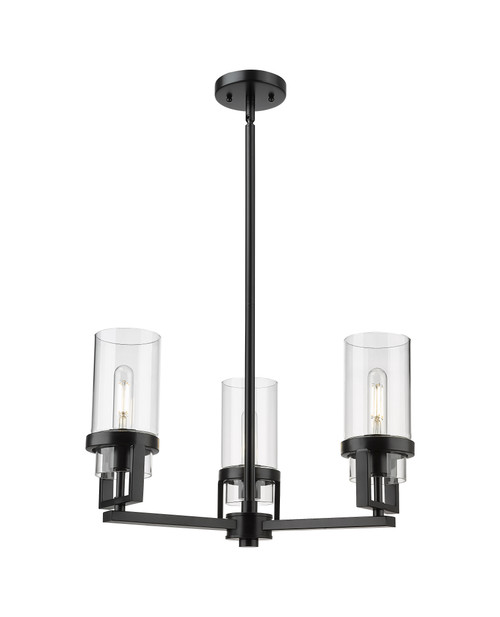 INNOVATIONS 426-3CR-BK-G426-8CL Utopia 3 21.5 inch Pendant Matte Black