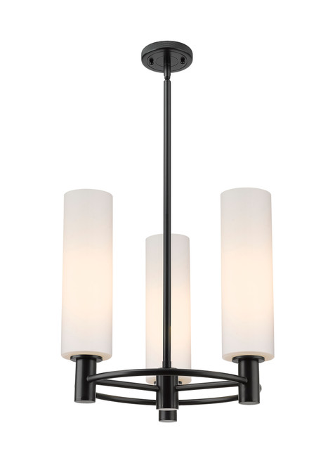 INNOVATIONS 434-3CR-BK-G434-12WH Crown Point 3 18 inch Pendant Matte Black INNOVATIONS 434-3CR-BK-G434-12WH Crown Point 3 18 inch Pendant Matte Black