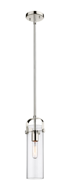 INNOVATIONS 423-1S-PN-G423-12CL Pilaster II Cylinder 1 5 inch Pendant Polished Nickel