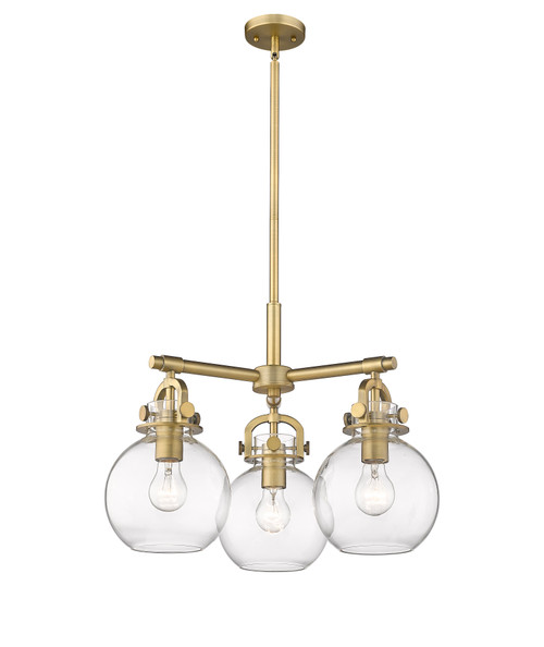 INNOVATIONS 410-3CR-BB-G410-7CL Newton Sphere 3 20.625 inch Pendant Brushed Brass
