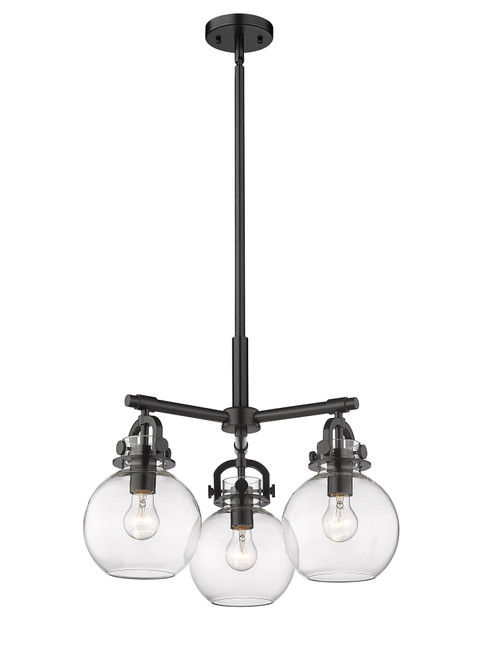 INNOVATIONS 410-3CR-BK-G410-7CL Newton Sphere 3 20.625 inch Pendant Matte Black