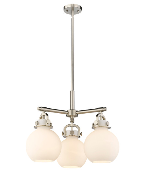 INNOVATIONS 410-3CR-SN-G410-7WH Newton Sphere 3 20.625 inch Pendant Satin Nickel