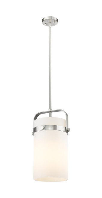 INNOVATIONS 413-1SM-SN-G413-1S-8WH Pilaster 1 8 inch Pendant Satin Nickel