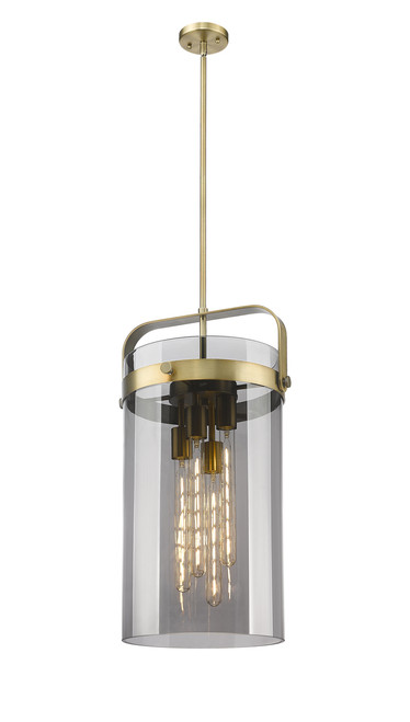 INNOVATIONS 413-4SL-BB-G413-4S-12SM Pilaster 4 12 inch Pendant Brushed Brass