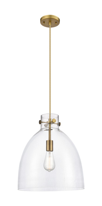 INNOVATIONS 410-1PL-BB-G412-14CL Newton Bell 1 14 inch Pendant Brushed Brass