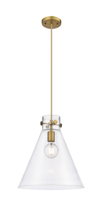 INNOVATIONS 410-1PL-BB-G411-14CL Newton Cone 1 14 inch Pendant Brushed Brass