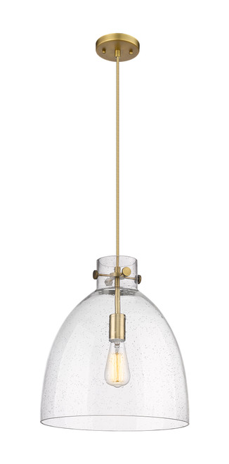 INNOVATIONS 410-1PL-BB-G412-14SDY Newton Bell 1 14 inch Pendant Brushed Brass