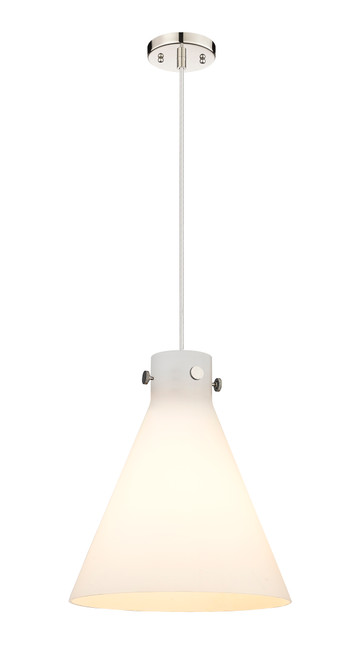 INNOVATIONS 410-1PL-PN-G411-14WH Newton Cone 1 14 inch Pendant Polished Nickel