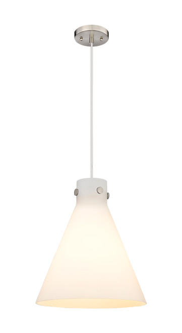 INNOVATIONS 410-1PL-SN-G411-14WH Newton Cone 1 14 inch Pendant Satin Nickel